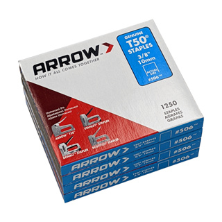Arrow Fastener T50 3/8in Flat Crown Staples, 5000/pk