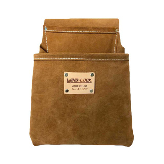Wind-lock Split Leather Tool Pouch, 2 Pocket, Right Handed