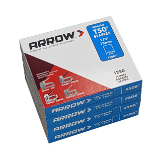 Arrow Fastener T50 1/2in Flat Crown Staples, 5000/pk