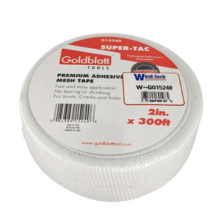 Goldblatt Super-Tac Drywall Mesh Tape, 2in x 300ft, White