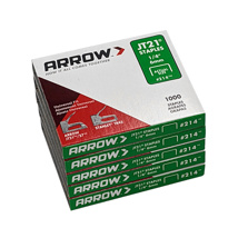 Arrow Fastener JT21 1/4in Flat Crown Staples, 5000/pk 