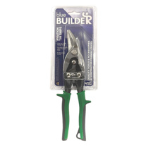 Blue Builder Aviation Snips, Right-Hand Cut, Green Handle